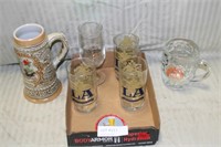 FLAT BOX OF BEER GLASSES & MUGS