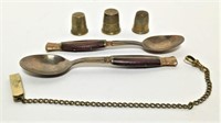 Pair of Brass and Wood Spoons