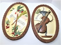 Pair of Ceramic Instrument Themed Wall