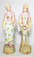 Pair of Painted Ceramic Victorian Couple