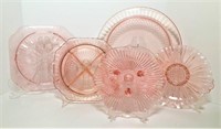 Pink Depression Glass Plates