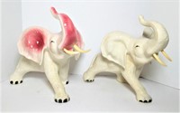 Large Hand Painted Ceramic Elephants