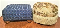 Two Upholstered Foot Stools