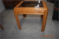 Glass Top End Table 21 X 23