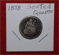 1858 Seated Quarter