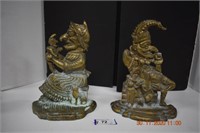 Pair of Brass Jester Bookends