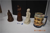Three Figurines & Capodimonte Mug