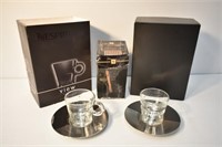 NESPRESSO VIEW CUP AND SAUCER SET & SUGAR STICKS