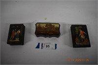 Three Russian Lacquer Boxes