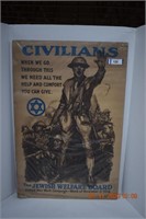 "RARE" The Jewish Welfare Board WWI 1918 Poster