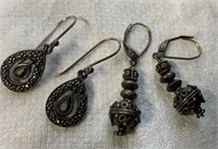 Two Pairs of Sterling Silver Earrings