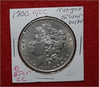 1900-CC Morgan Silver Dollar  O over CC