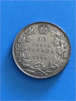 1929 50c SILVER HALF DOLLAR CANADA