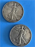 USA 50c - 1938 & 1940 SILVER