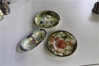 German Nut Dish, Hand Painted 8" Plate & Prussian