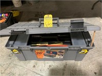 LARGE GRAY TOOL BOX WITH TOOLS
