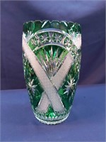 Very Large Crystal Cut Vase 12"