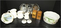 Decorative assorted items-metal tray-shakers