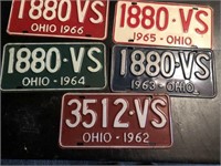 (5) OH License Plates 1962 thru 1966