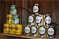 14pcs Vintage Oil Cans All Full
