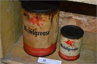 2 Anitique Mobilgrease Cans