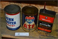 3 Vintage Oil & Trans Fluid Cans