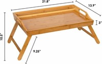 ROSIEHOME BED TRAY, NATURAL BAMBOO