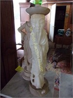 24" Carved Alabstor Asian Statue