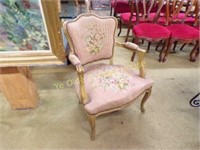 Gorgeous Needlepoint French Parlor Chair With