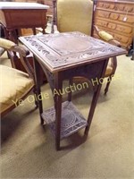 Excellent Relief Carved Deco Oak Window Table