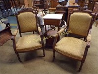 Acanthus Carved French Parlor Chairs With Bow and