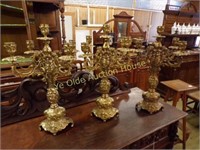 Ornate Brass Candelabras