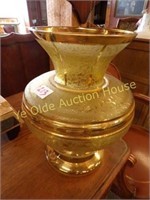 Deco Art Glass Gold Rimmed Vase