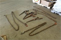 (4) Chain Binders, Approx 10FT, 13FT & 15FT Chains