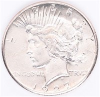 Coin 1927-S Silver Peace Dollar In GEM BU