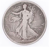 Coin 1917-S Obverse Walking Half Dollar In Fine
