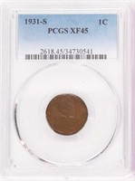 Coin 1931-S United States Lincoln Cent PCGS XF 45
