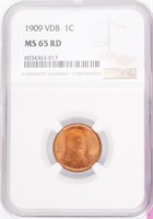 Coin 1909 VDB Lincoln Cent NGC MS 65 RD