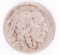 Coin 1919-S United States Buffalo Nickel In EF