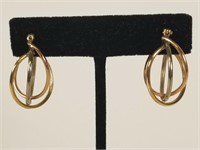 14k gold triple hoop earrings