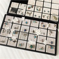 Costume Jewelry -- Rings & Display Box
