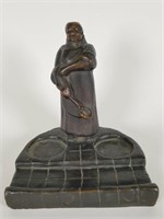 Monk figural inkwell holder desk tray