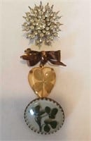 3 VINTAGE BROOCHES