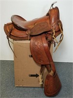 Child's leather 12" western saddle