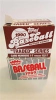 1989 and 1990 topps trade series card sets