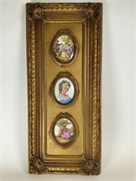 Vintage Fragonard porcelain paintings framed