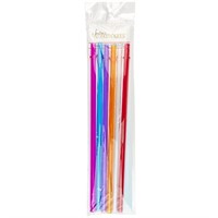 Acrylic Rainbow Colored Drinking Straws, Set of 6