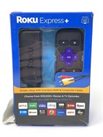New Roku Express + streaming player...new but box