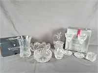 Waterford, Gorham Crystal vases, bowls etc