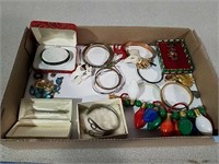 Christmas pins and  necklace and miscellaneous